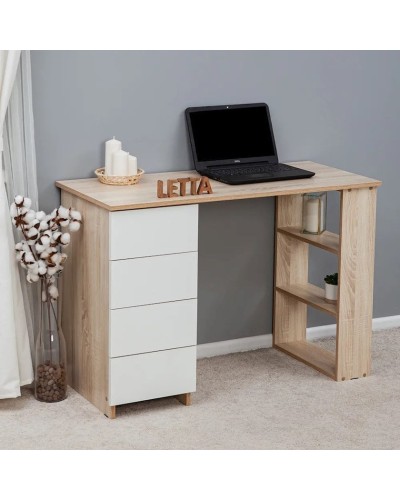 Kompüter masası Letta, LDSP, ağ/bej, 75x50x110 sm