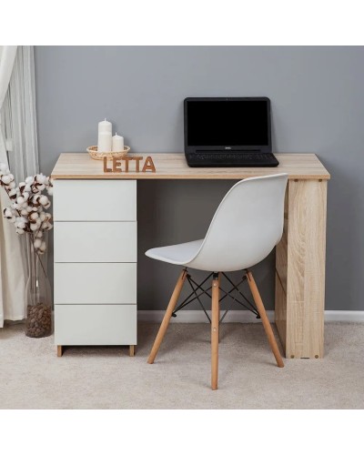 Kompüter masası Letta, LDSP, ağ/bej, 75x50x110 sm