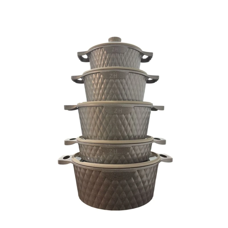 Набор кастрюль Z.H ZGH_00589, гранит, бежевый, 20/24/28/32 см Набор кастрюль Z.H ZGH_00589, гранит, бежевый, 20/24/28/32 см