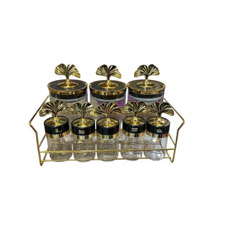 Qablar dəsti ədviyyatların saxlanılması üçün MagiDeal SE148, 8 əd, qara/qızılı Qablar dəsti ədviyyatların saxlanılması üçün MagiDeal SE148, 8 əd, qara/qızılı