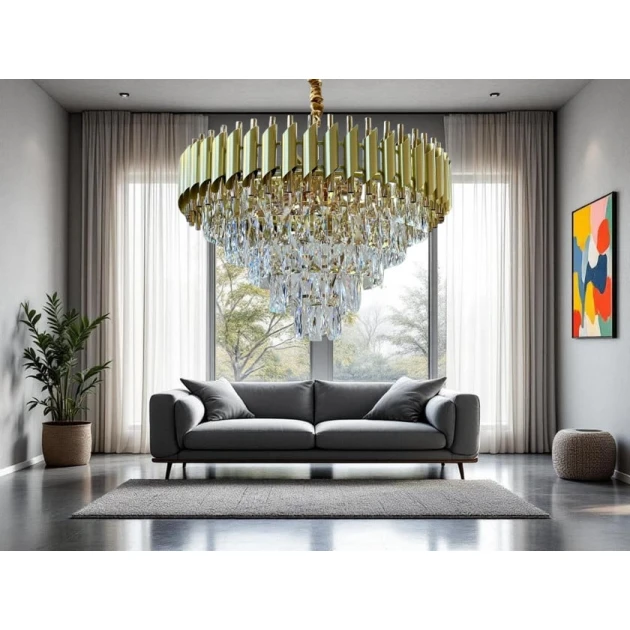 Подвесная люстра Şəms Aydınlatma 813-60 см, золотистый Подвесная люстра Şəms Aydınlatma 813-60 см, золотистый