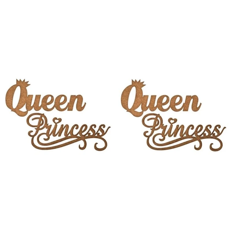 Надписи из чипборда Decola Queen Princess, 4 шт Надписи из чипборда Decola Queen Princess, 4 шт