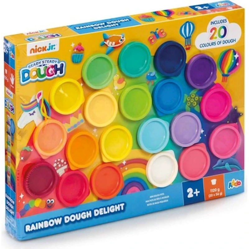 Тесто для лепки Addo Play LTD Nick Dough Raibow, 20 цветов, 56 г Тесто для лепки Addo Play LTD Nick Dough Raibow, 20 цветов, 56 г