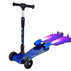 Самокат Дымчатые музыкальные колеса, светло-голубого цвета