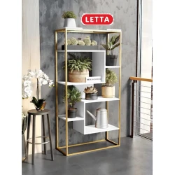 Стеллаж Marina 3563_LetSpringStHarmonyGWh, ЛДСП-Loft, 145x31x75 см, белый