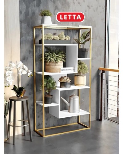 Stellaj Marina 3563_LetSpringStHarmonyGWh, LDSP-Loft, 145x31x75 sm, ağ