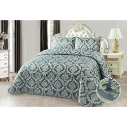 Örtük və yastıq üzü dəsti Sonna Belle Доминика, 260x240 sm, avro, jakkard, göy