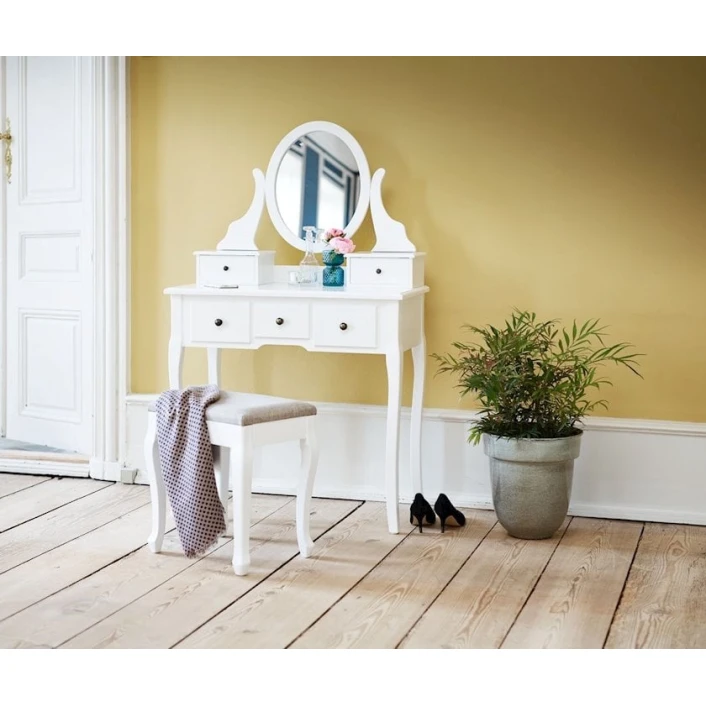 Табуретка JYSK Malling, белый/бежевый, МДФ/полиэстер, 40x45x30 см Табуретка JYSK Malling, белый/бежевый, МДФ/полиэстер, 40x45x30 см