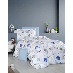 Комплект детского постельного белья First Home SHA-00002585, хлопок, полутораспальный, простыня 160х240 см, пододеяльник 160х220 см, наволочка 50х70 см, 1 шт, разноцветный