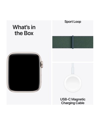 Ağıllı saat Apple Watch SE GPS 40mm Starlight Aluminium Case with Lake Green Sport Loop (Rəsmi zəmanət)
