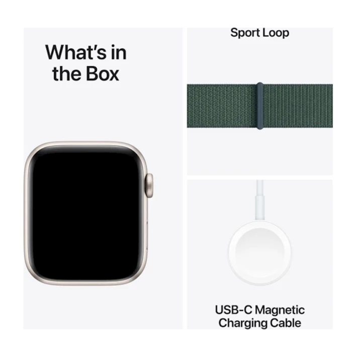 Умные часы Apple Watch SE GPS 40mm Starlight Aluminium Case with Lake Green Sport Loop (Официальная гарантия)