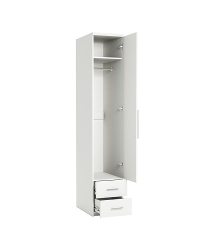 Şkaf Art Mebel 25, laminat, ağ, 210x50x45 sm
