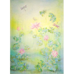 Batik-panno Art by Ulviya Kakhramanova Su zanbaqları, ipək, 150х200 sm