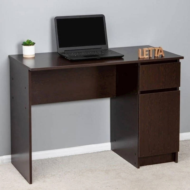 Kompüter masası, LDSP, 75х50х106 sm, siyirmələrlə/rəflərlə, qəhvəyi