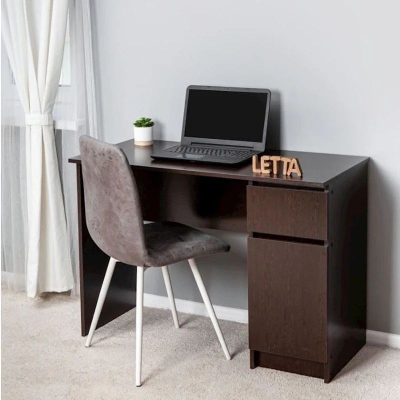 Kompüter masası, LDSP, 75х50х106 sm, siyirmələrlə/rəflərlə, qəhvəyi