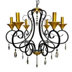 Люстра подвесная Şəms Aydınlatma 8107-8 BK, черная/золотистая Люстра подвесная Şəms Aydınlatma 8107-8 BK, черная/золотистая