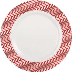 Тарелка десертная Luminarc Battuto круглая, 19 см, стекло, белый/красный
