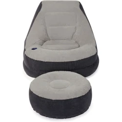 Надувное кресло с пуфиком Intex Ultra lounge 68564, серый Надувное кресло с пуфиком Intex Ultra lounge 68564, серый