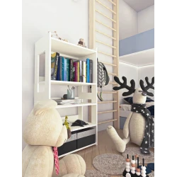 Стеллаж 3563_StellajEtajWhite, 110x58.2x34 см, ЛДСП, белый