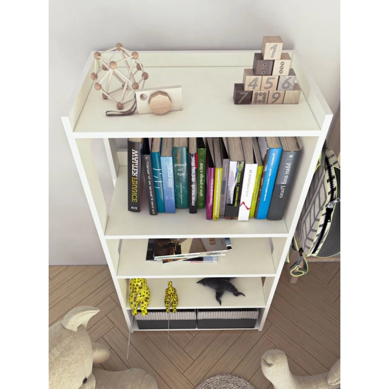 Стеллаж 3563_StellajEtajWhite, 110x58.2x34 см, ЛДСП, белый Стеллаж 3563_StellajEtajWhite, 110x58.2x34 см, ЛДСП, белый