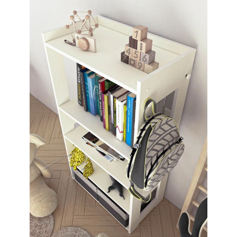 Стеллаж 3563_StellajEtajWhite, 110x58.2x34 см, ЛДСП, белый Стеллаж 3563_StellajEtajWhite, 110x58.2x34 см, ЛДСП, белый