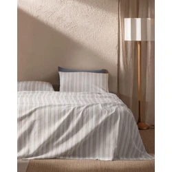 Комплект постельного белья Madame Coco Avery, пододеяльник 200х220 см, простыня 240х260 см, наволочка 50х70 см (2 шт), двуспальный, хлопок, голубой