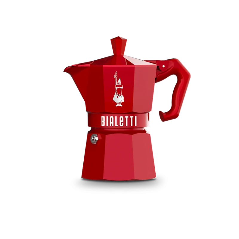 Гейзерная кофеварка Bialetti Moka Exclusive Red 130 мл Гейзерная кофеварка Bialetti Moka Exclusive Red 130 мл
