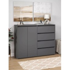 Komod Skand Big Gray, 108х39х140 sm, LDSP, boz