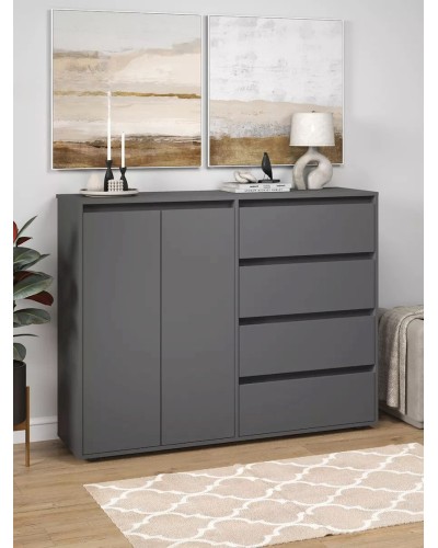 Komod Skand Big Gray, 108х39х140 sm, LDSP, boz