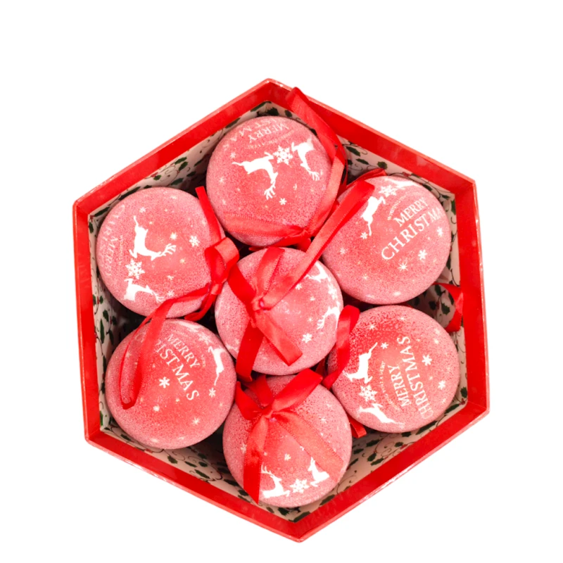 Şam ağacı oyuncaqları YD12 qırmızı, 8 sm, 14 əd