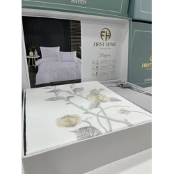Yataq dəsti First Home FS-549, yorğan üzü 200x220 sm, mələfə 240x260 sm, yastıq üzləri 50x70 sm, satin, bej