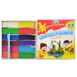 Пластилин Гамма для детей со стеком, 240 г, 12 цветов Пластилин Гамма для детей со стеком, 240 г, 12 цветов