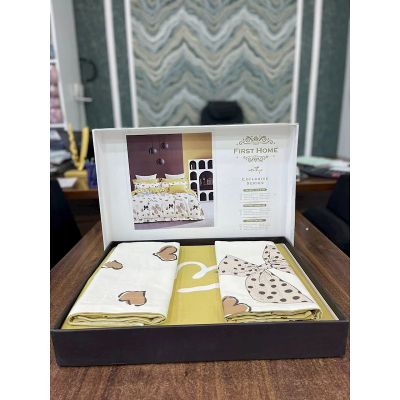 Комплект постельного белья First Home SHA-00001290, пододеяльник 160х220 см, наволочки 50x70 см, двуспальный, хлопок