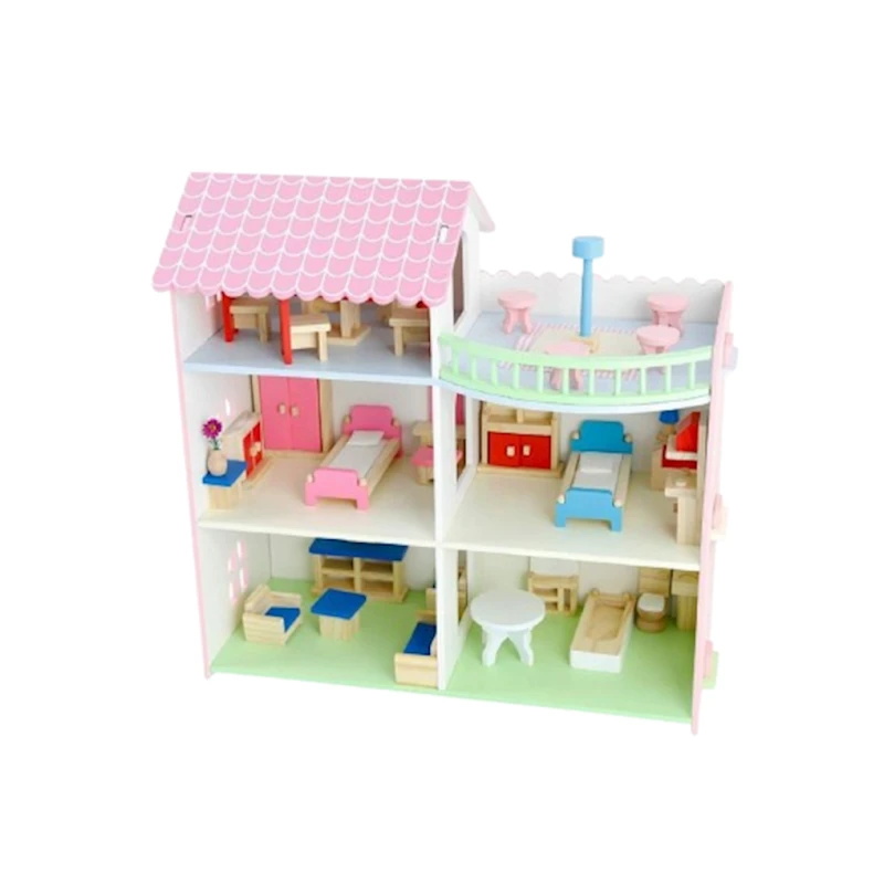 Дом для кукол Yd8089, 3+ года, дерево, розовый, 48x23x46 см Дом для кукол Yd8089, 3+ года, дерево, розовый, 48x23x46 см