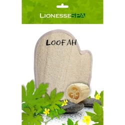 Мочалка-перчатка с массажным эффектом Lionesse L-430, бежевая
