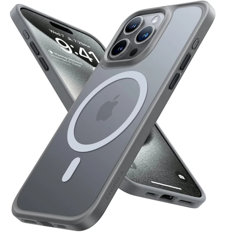 Чехол Torras Guardian-Mag для Apple iPhone 15 Pro Max Grey Чехол Torras Guardian-Mag для Apple iPhone 15 Pro Max Grey