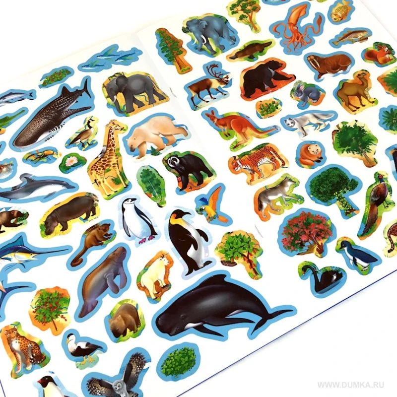 Книга Атлас мира с наклейками. Животные и растения