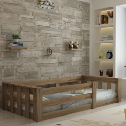 Bir nəfərlik çarpayı Art_tek_yataq 95, laminat, qəhvəyi, 85x90x200 sm