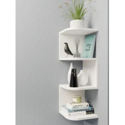 Настенная полка Art Mebel 151, ламинат, 71х25х25 см, белая Настенная полка Art Mebel 151, ламинат, 71х25х25 см, белая