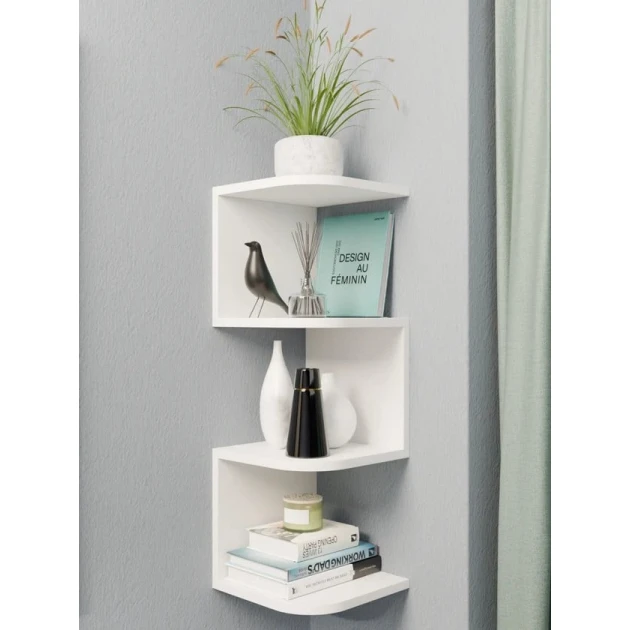 Настенная полка Art Mebel 151, ламинат, 71х25х25 см, белая Настенная полка Art Mebel 151, ламинат, 71х25х25 см, белая