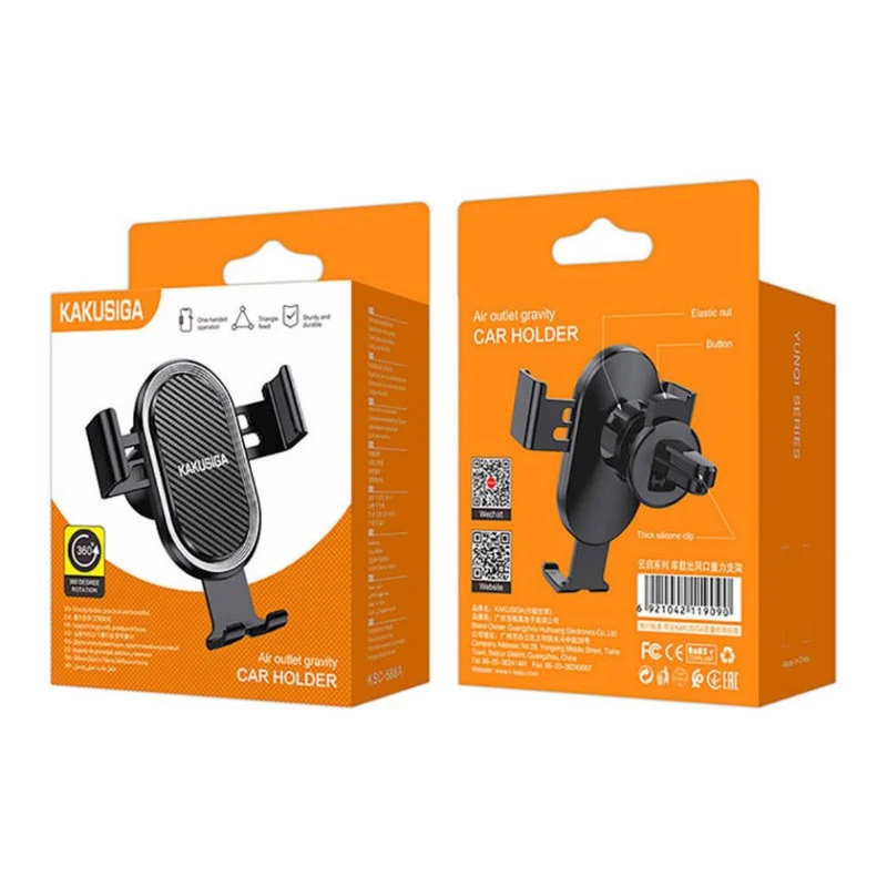 Автомобильный держатель для телефона Kakusiga KSC-588A Gravity Car Holder for Air Vent Black Автомобильный держатель для телефона Kakusiga KSC-588A Gravity Car Holder for Air Vent Black