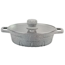 Кастрюля низкая Elif EL71232_boz, 32 см, гранит, серая Кастрюля низкая Elif EL71232_boz, 32 см, гранит, серая