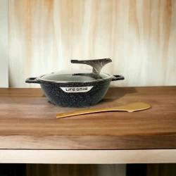 Кастрюля Life Smile LF-FY-014, черный, 32 см