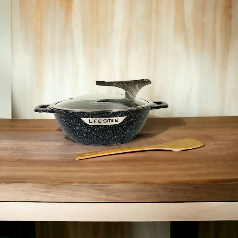 Кастрюля Life Smile LF-FY-014, черный, 32 см Кастрюля Life Smile LF-FY-014, черный, 32 см
