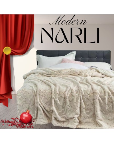 Yorğan Narlı 1142, 200x230 sm, bambuk, ikinəfərlik, bej