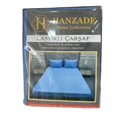 Комплект постельного белья Hanzade 2110000003328, простыня 180х200 см, 2 наволочки, двуспальный, голубой