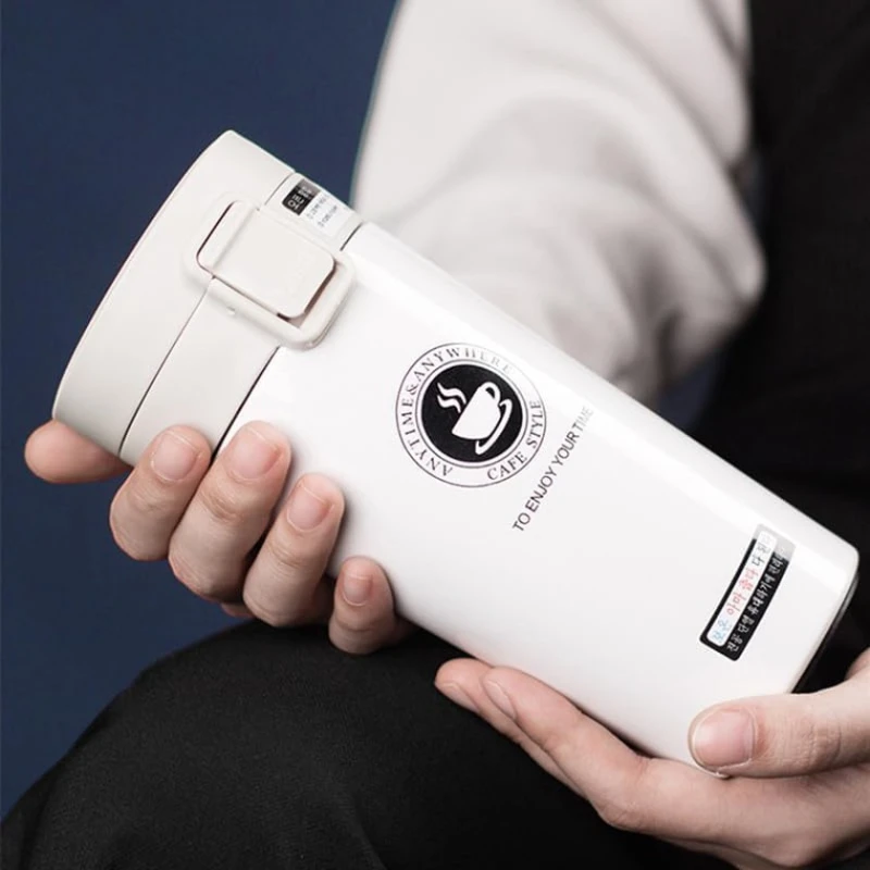 Термокружка Generic, нержавеющая сталь, белая, 380 мл