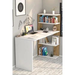 Письменный стол ev_12116201, ламинат, белый/коричневый, 122x50x120 см Письменный стол ev_12116201, ламинат, белый/коричневый, 122x50x120 см