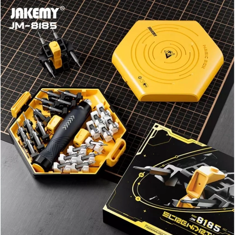 Набор бит с отверткой Jakemy JM-8185 25 в 1-ом, желтый