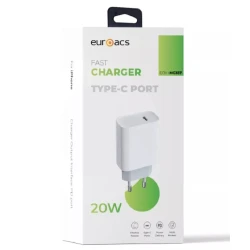 Сетевое зарядное устройство Euroacs ECH-MG357 PD 20 W, Белый Сетевое зарядное устройство Euroacs ECH-MG357 PD 20 W, Белый